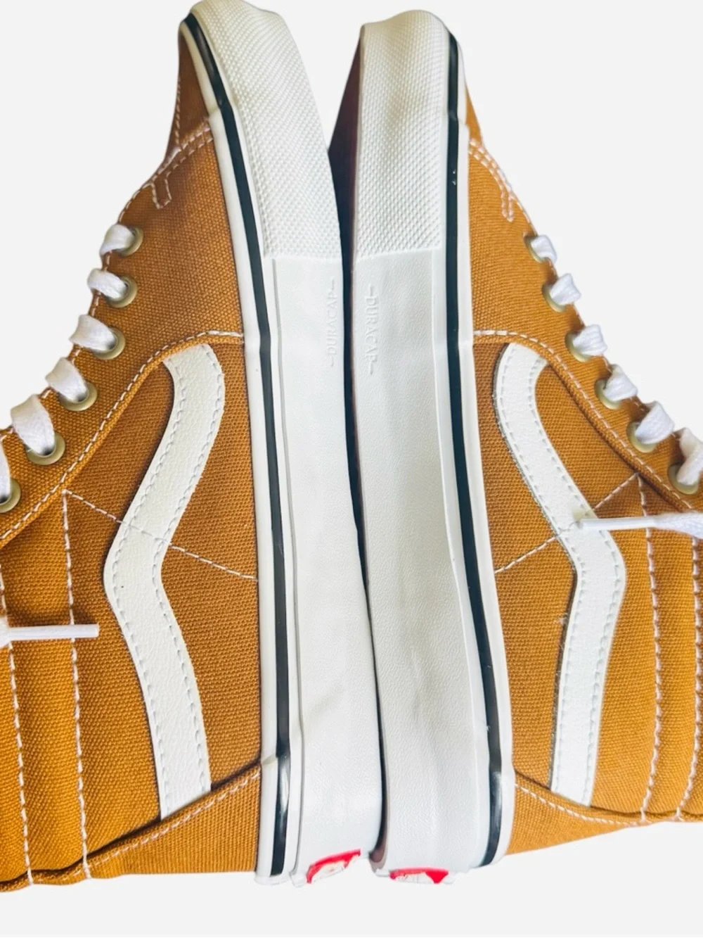 Vans Sk8-Hi Pop Cush comfort Skateboarding High Top Sneakers in Mustard size 6.5